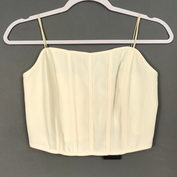 Sincerely Jules Top Large Ivory Crop Corset Bustier Western Coastal Festival Y2K - Picture 1 of 8